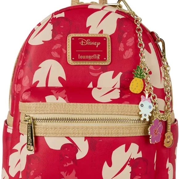 Loungefly hard tag LILO Red and Cream charm Backpack